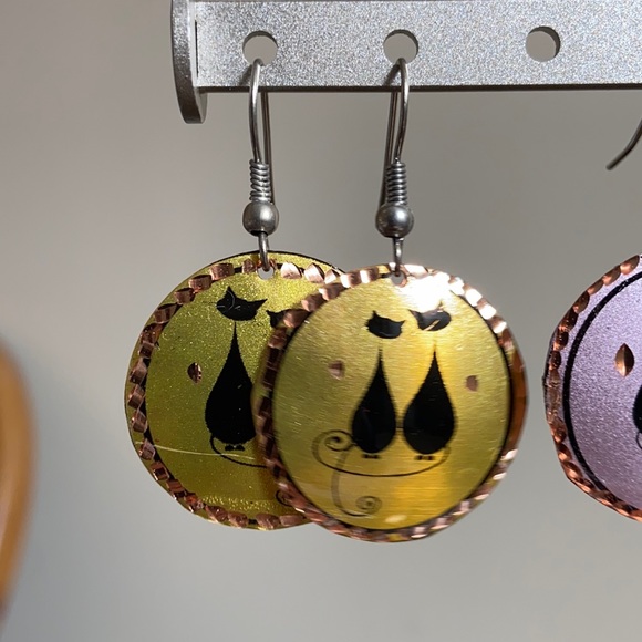 Handmade Turkish Copper Earrings - Picture 3 of 6